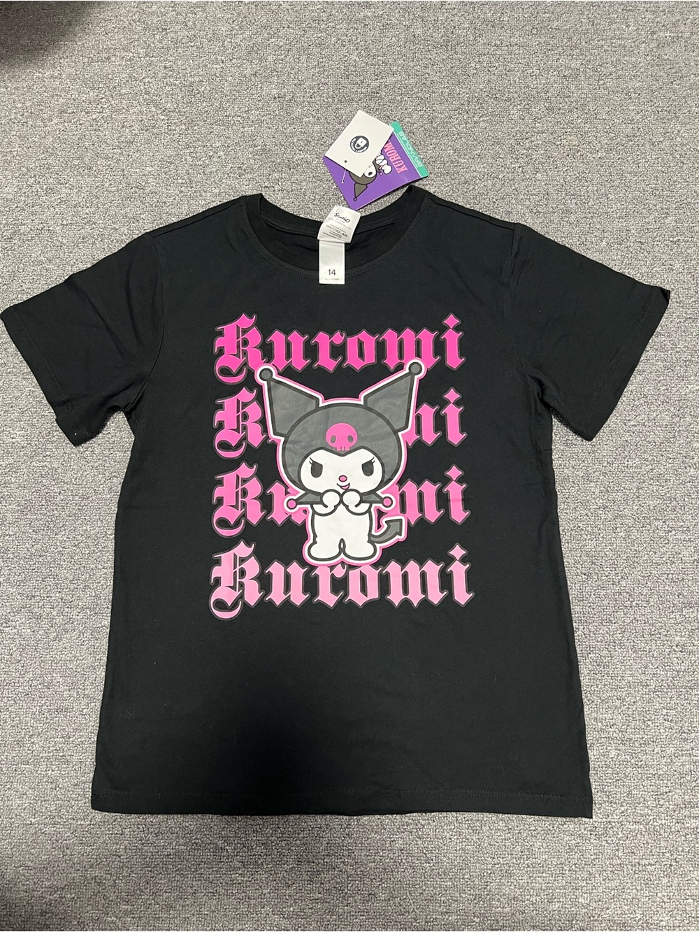 Kuromi Black Kids Graphic Tee 14T